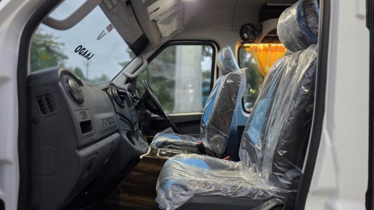 Force Urbania driver cabin and front passenger seats - Sawariya Cab Service Indore